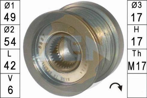 Messmer ZN5587 - Pulley, alternator, freewheel clutch autospares.lv