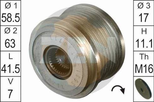 Messmer ZN5531 - Pulley, alternator, freewheel clutch autospares.lv