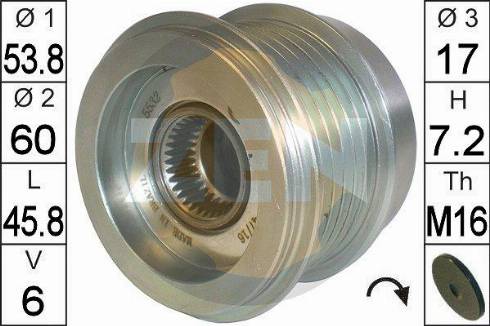 Messmer ZN5532 - Pulley, alternator, freewheel clutch autospares.lv