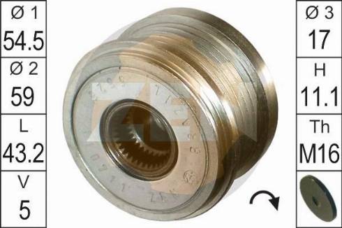 Messmer ZN5525 - Pulley, alternator, freewheel clutch autospares.lv