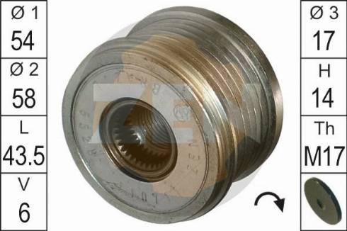 Messmer ZN5528 - Pulley, alternator, freewheel clutch autospares.lv