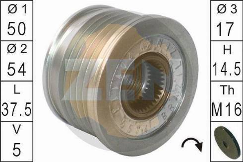 Messmer ZN5574 - Pulley, alternator, freewheel clutch autospares.lv