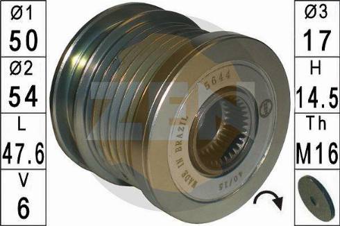 Messmer ZN5644 - Pulley, alternator, freewheel clutch autospares.lv