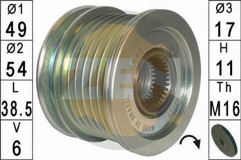 Messmer ZN5643 - Pulley, alternator, freewheel clutch autospares.lv