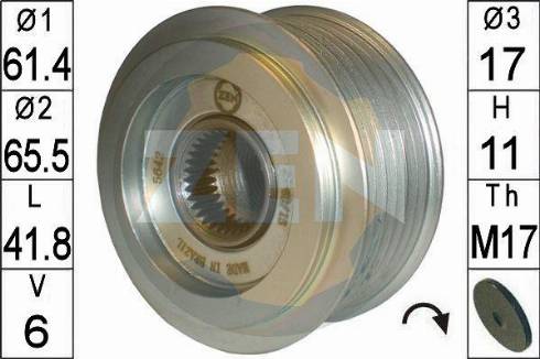 Messmer ZN5642 - Pulley, alternator, freewheel clutch autospares.lv