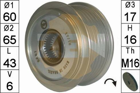 Messmer ZN5661 - Pulley, alternator, freewheel clutch autospares.lv