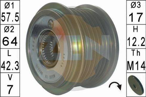 Messmer ZN5609 - Pulley, alternator, freewheel clutch autospares.lv