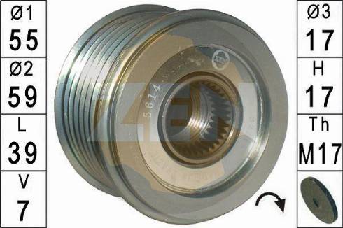 Messmer ZN5614 - Pulley, alternator, freewheel clutch autospares.lv