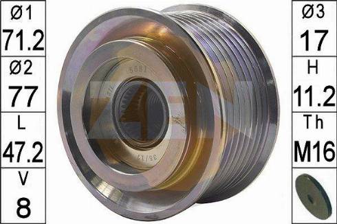 Messmer ZN5681 - Pulley, alternator, freewheel clutch autospares.lv