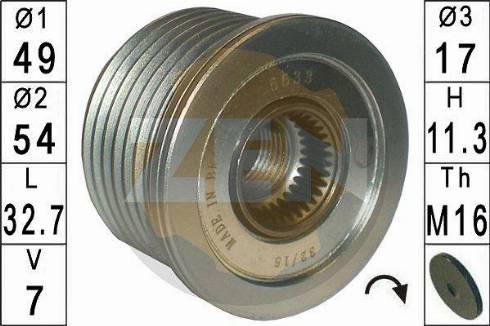 Messmer ZN5633 - Pulley, alternator, freewheel clutch autospares.lv