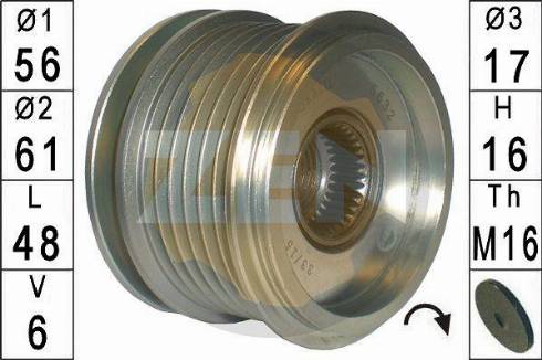 Messmer ZN5632 - Pulley, alternator, freewheel clutch autospares.lv