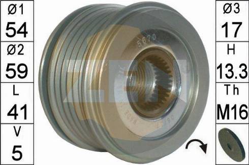 Messmer ZN5670 - Pulley, alternator, freewheel clutch autospares.lv