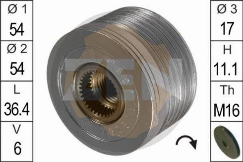 Messmer ZN5396 - Pulley, alternator, freewheel clutch autospares.lv