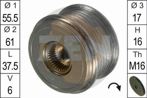 Messmer ZN5390 - Pulley, alternator, freewheel clutch autospares.lv