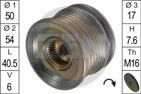 Messmer ZN5393 - Pulley, alternator, freewheel clutch autospares.lv