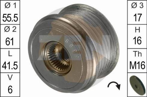 Messmer ZN5389 - Pulley, alternator, freewheel clutch autospares.lv