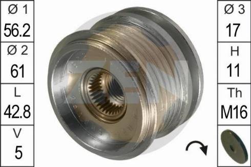 Messmer ZN5385 - Pulley, alternator, freewheel clutch autospares.lv