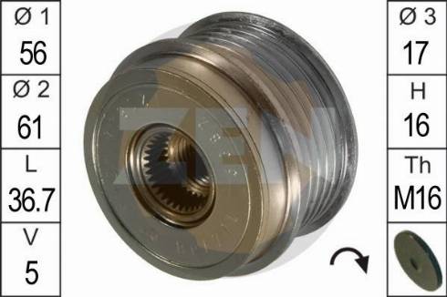 Messmer ZN5382 - Pulley, alternator, freewheel clutch autospares.lv