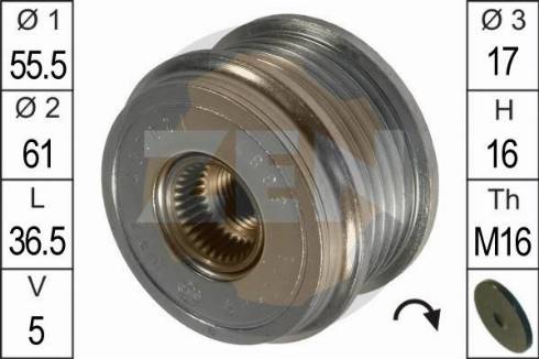 Messmer ZN5387 - Pulley, alternator, freewheel clutch autospares.lv