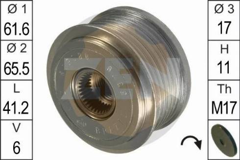 Messmer ZN5379 - Pulley, alternator, freewheel clutch autospares.lv