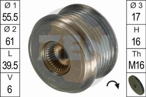 Messmer ZN5374 - Pulley, alternator, freewheel clutch autospares.lv