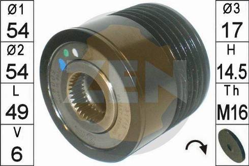 Messmer ZN6009 - Pulley, alternator, freewheel clutch autospares.lv