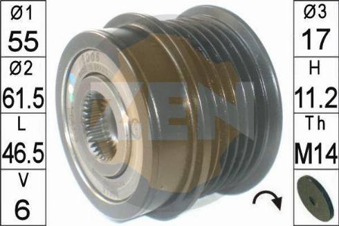 Messmer zn6006 - Pulley, alternator, freewheel clutch autospares.lv