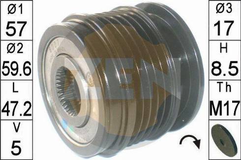 Messmer ZN6007 - Pulley, alternator, freewheel clutch autospares.lv