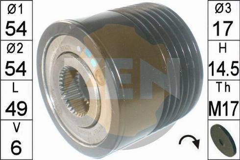 Messmer ZN6011 - Pulley, alternator, freewheel clutch autospares.lv