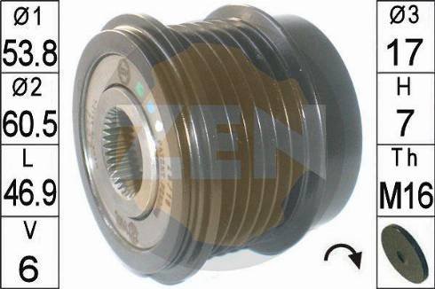 Messmer ZN6012 - Pulley, alternator, freewheel clutch autospares.lv