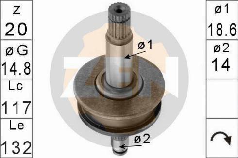 Messmer ZN0957 - Pinion, bendix, starter autospares.lv