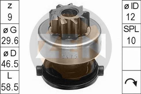 Messmer ZN0475 - Pinion, bendix, starter autospares.lv