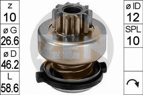 Messmer ZN0520 - Pinion, bendix, starter autospares.lv