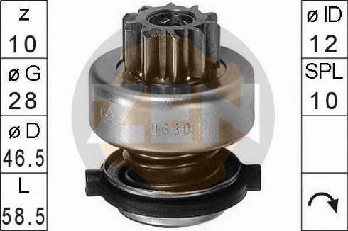 Messmer ZN0630 - Pinion, bendix, starter autospares.lv