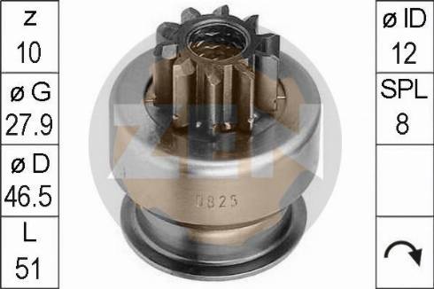 Messmer ZN0825 - Pinion, bendix, starter autospares.lv