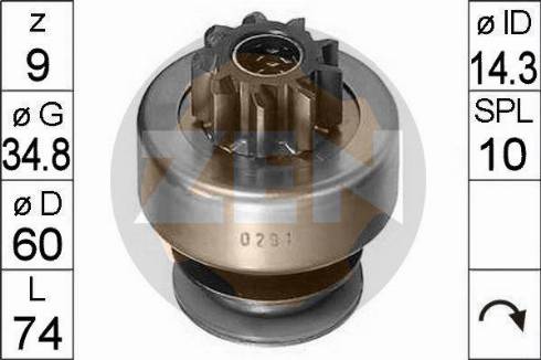 Messmer ZN0291 - Pinion, bendix, starter autospares.lv