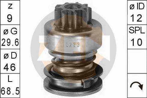 Messmer ZN0223 - Pinion, bendix, starter autospares.lv