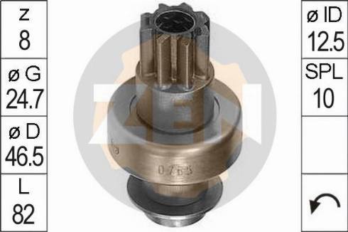 Messmer ZN0765 - Pinion, bendix, starter autospares.lv