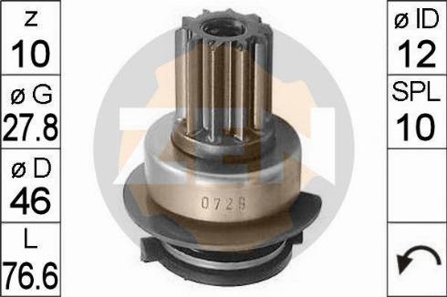 Messmer ZN0729 - Pinion, bendix, starter autospares.lv