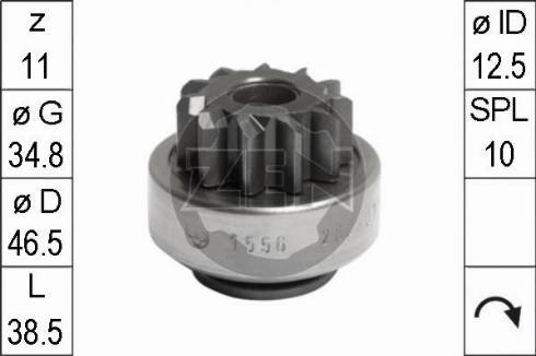 Messmer ZN1556 - Pinion, bendix, starter autospares.lv