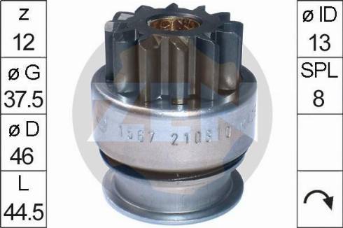 Messmer ZN1567 - Pinion, bendix, starter autospares.lv