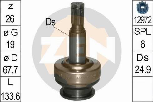 Messmer ZN1661 - Pinion, bendix, starter autospares.lv