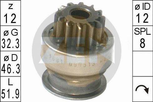 Messmer ZN1681 - Pinion, bendix, starter autospares.lv