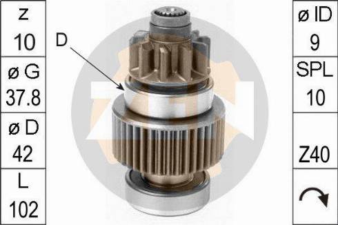 Messmer ZN1097 - Pinion, bendix, starter autospares.lv