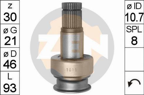 Messmer ZN1019 - Pinion, bendix, starter autospares.lv