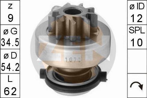 Messmer ZN1070 - Pinion, bendix, starter autospares.lv