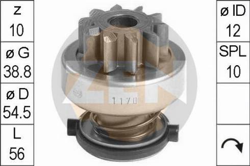 Messmer ZN1170 - Pinion, bendix, starter autospares.lv