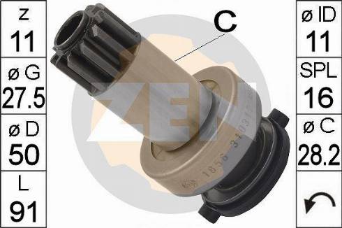 Messmer ZN1856 - Pinion, bendix, starter autospares.lv