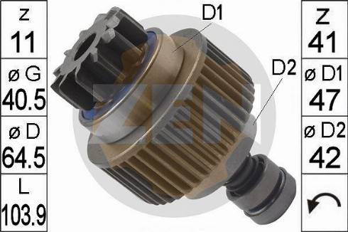 Messmer ZN1865 - Pinion, bendix, starter autospares.lv