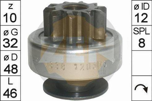 Messmer ZN1838 - Pinion, bendix, starter autospares.lv